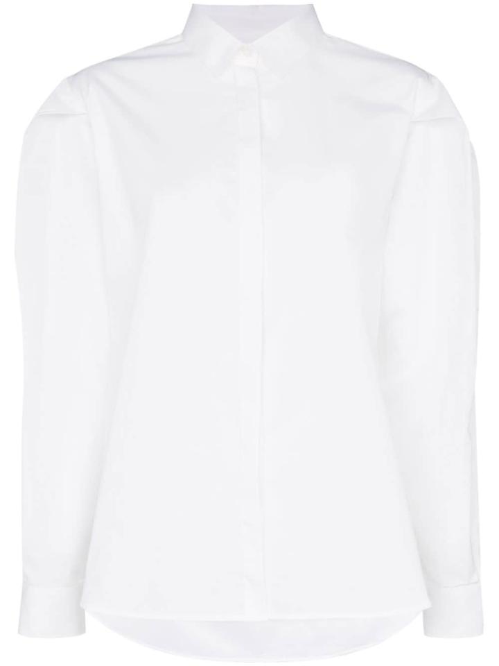 Toteme Priola Oversized Sleeve Collared Cotton Shirt - White