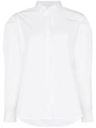 Toteme Priola Oversized Sleeve Collared Cotton Shirt - White