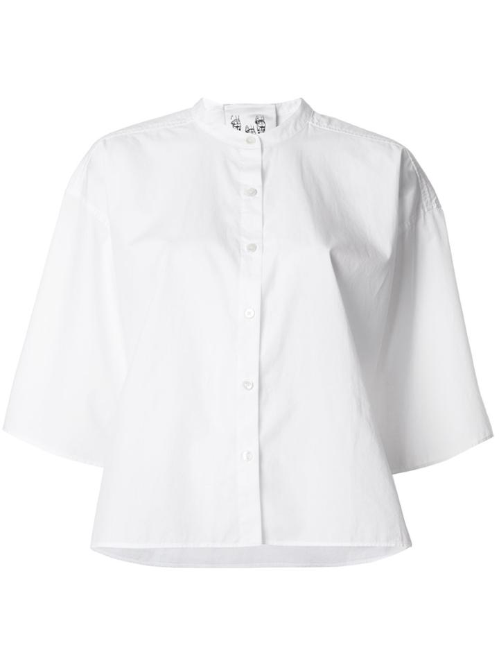 Closed High-low Hem Shirt - White