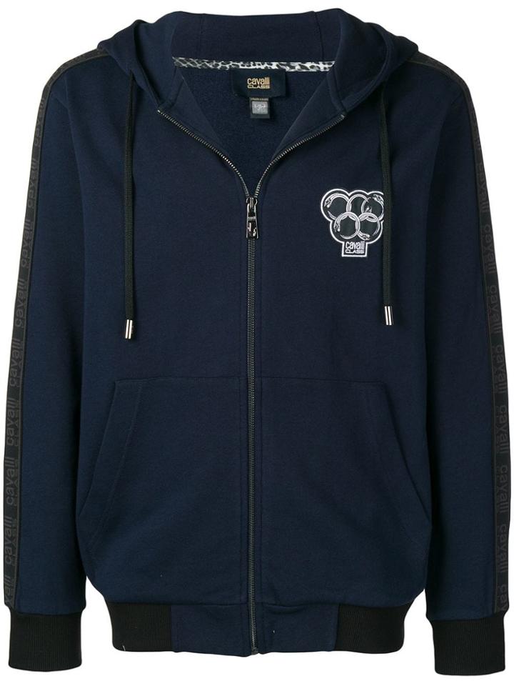 Cavalli Class Logo Zip-up Hoodie - Blue