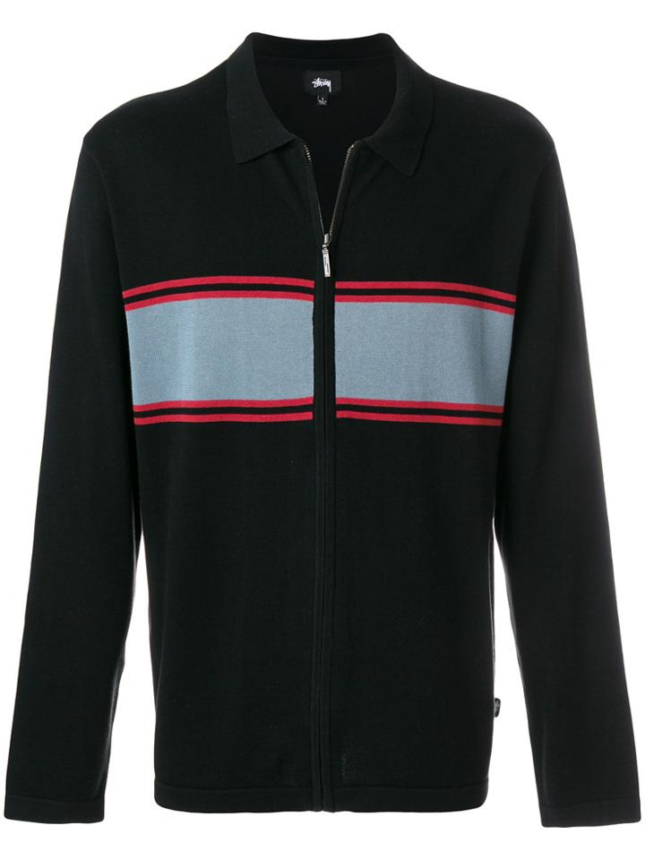 Stussy Large Stripe Cardigan - Black