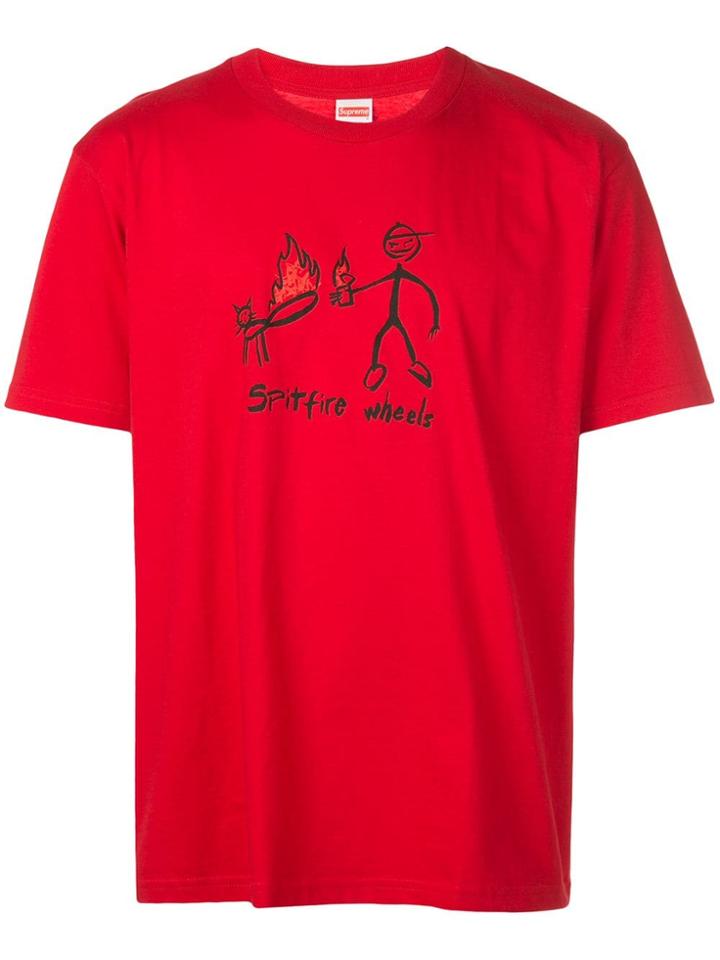 Supreme X Spitfire Wheels T-shirt - Red