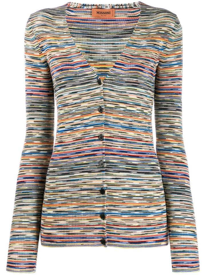 Missoni Striped Pattern Cardigan - Blue