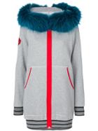 Mr & Mrs Italy Pinup Print Zipped Hoodie - Grey