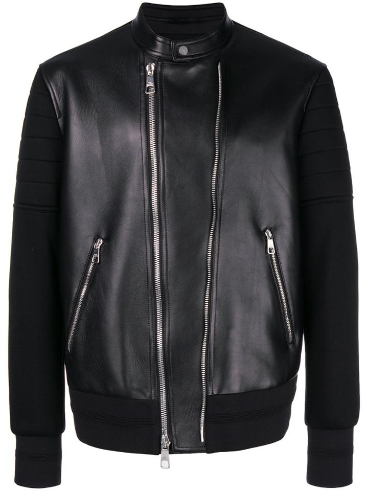 Neil Barrett Jersey Sleeve Bomber Jacket - Black