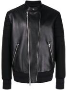 Neil Barrett Jersey Sleeve Bomber Jacket - Black