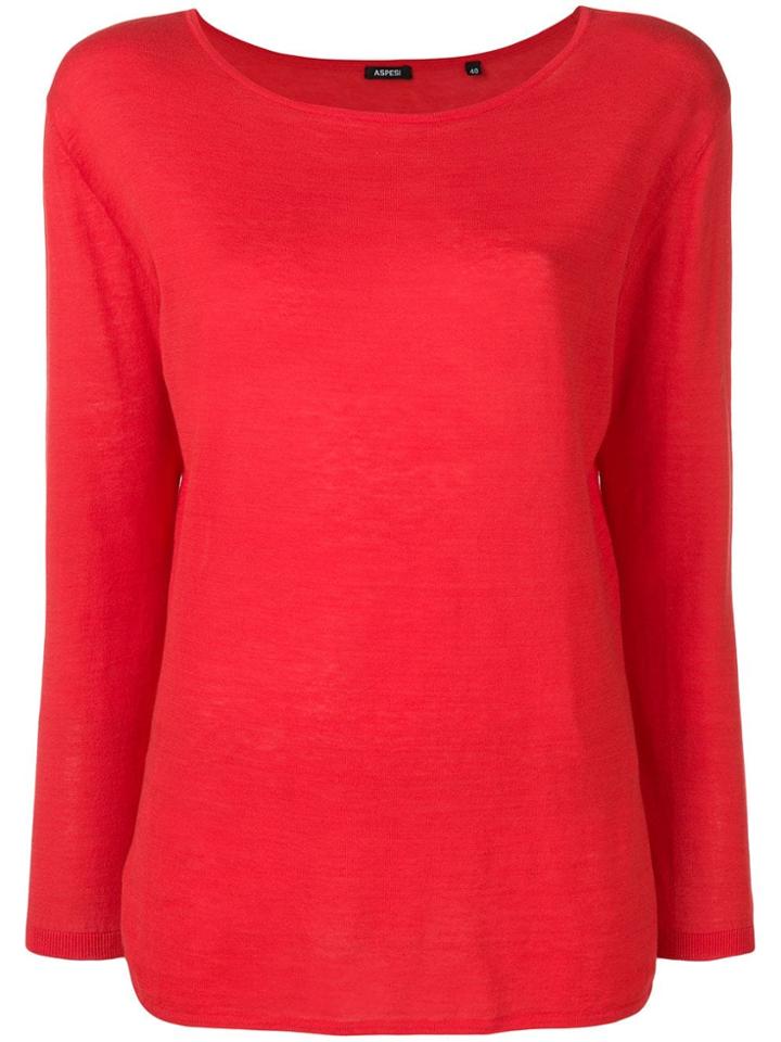Aspesi Boat Neck Top - Red