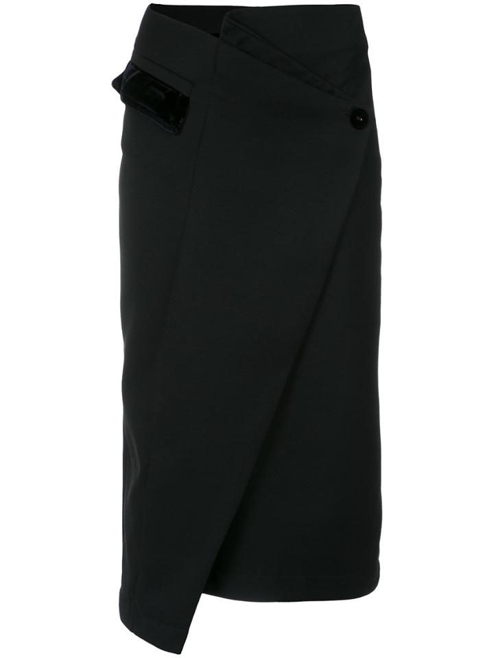 Reinaldo Lourenço Asymmetric Midi Skirt - Black