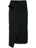 Reinaldo Lourenço Asymmetric Midi Skirt - Black