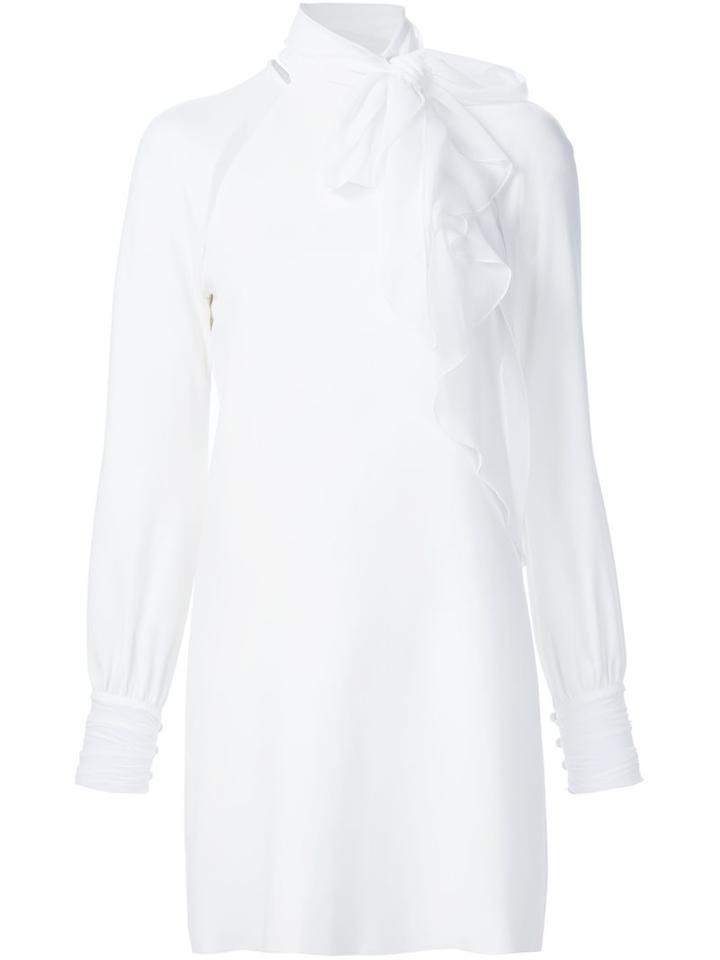 Emanuel Ungaro Tie-neck Dress, Women's, Size: 40, White, Viscose/spandex/elastane