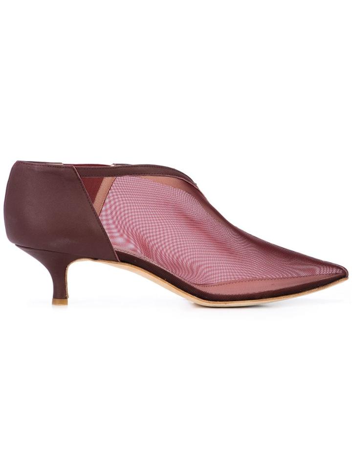 Tibi Jude Sheer Booties - Red