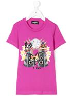 Dsquared2 Kids Music Print T-shirt - Pink & Purple