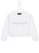 Dsquared2 Kids Embellished Sweatshirt, Girl's, Size: 12 Yrs, White