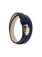 Bulgari Snake Motif Leather Bracelet, Women's, Blue