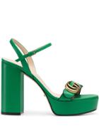 Gucci Platform Sandal With Double G - Green