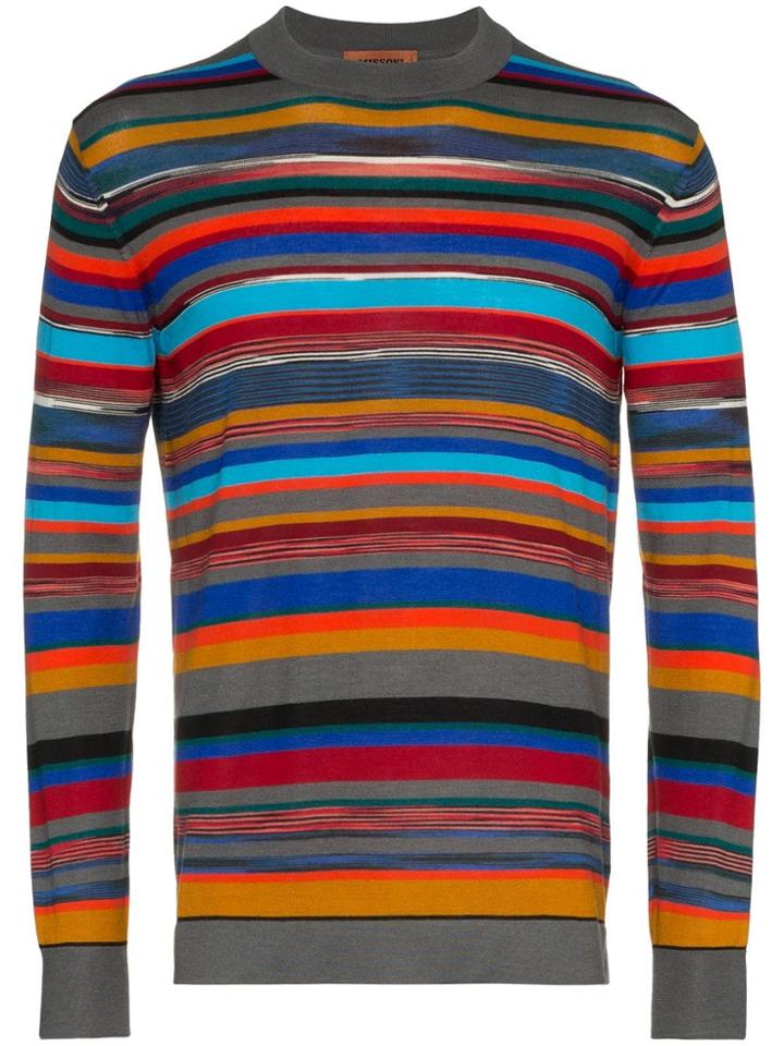 Missoni Striped Cashmere Jumper - Grey