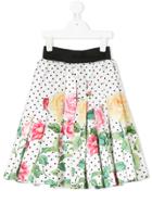 Love Made Love Floral Print Full Skirt - White