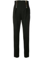 Versace High Waist Tapered Trousers - Black