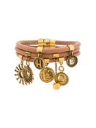 Chloé Multi-stranded Coin Bracelet - Brown