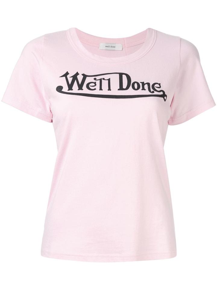 We11done Logo Print T-shirt - Pink