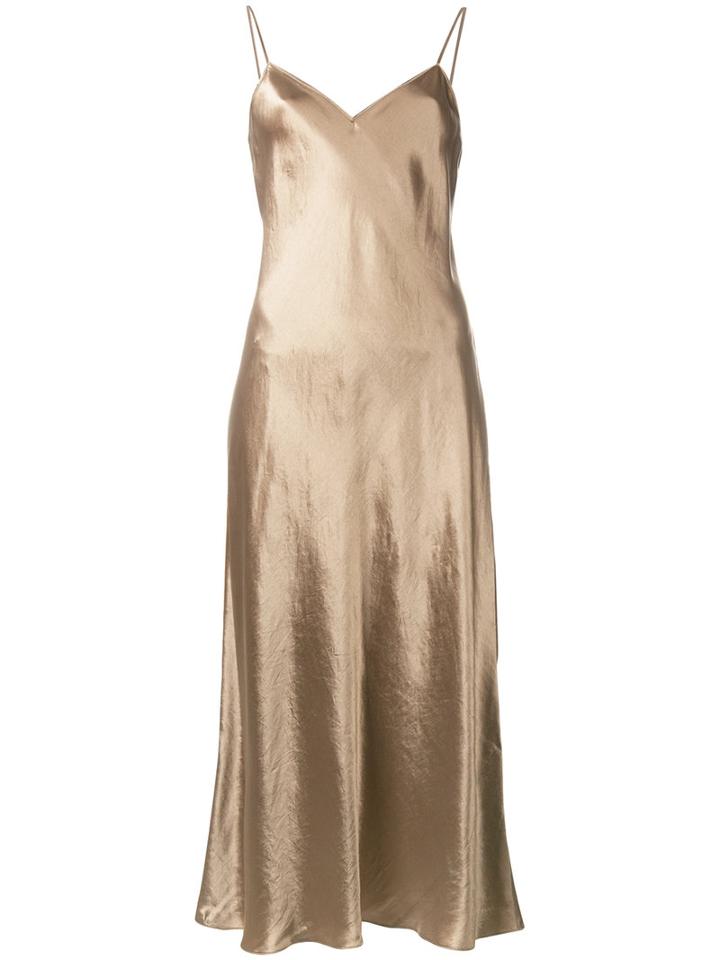Vince Metallic Shift Dress, Women's, Size: Xs, Green, Acetate