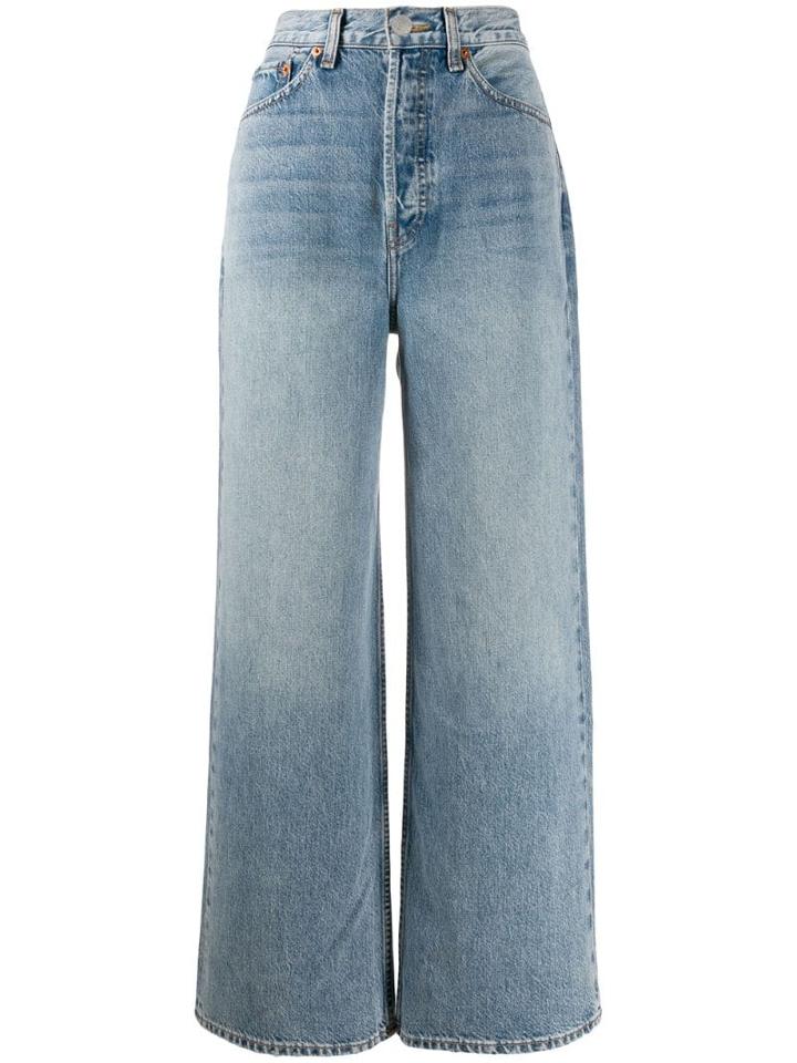 Re/done Wide-leg Flared Jeans - Blue