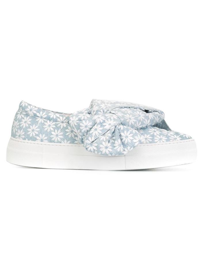 Joshua Sanders Bow Detail Daisy Print Slip On Sneakers