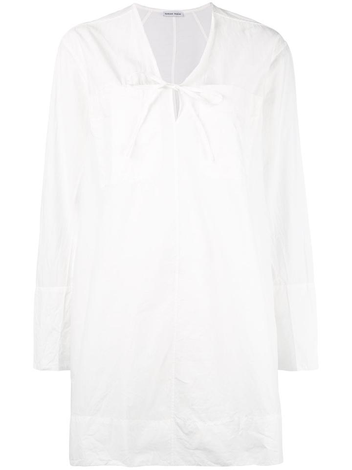 Tomas Maier - V-neck Tunic Dress - Women - Cotton - 6, White, Cotton