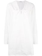 Tomas Maier - V-neck Tunic Dress - Women - Cotton - 6, White, Cotton