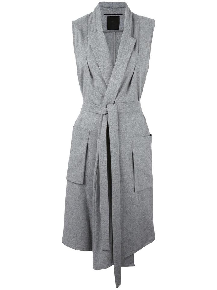 Lost & Found Ria Dunn Sleeveless Belted Coat, Women's, Size: Small, Grey, Wool/acrylic/polyester/polyamide