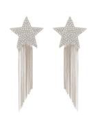 Saint Laurent Silver Metallic Shooting Star Tassel Drop Earrings