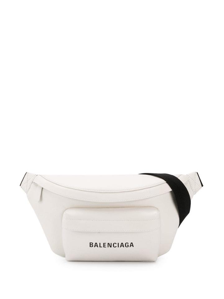 Balenciaga Everyday Logo Belt Bag - White