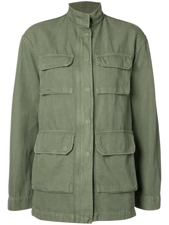 Nili Lotan - Relaxed Fit Military Jacket - Women - Cotton/linen/flax - L, Green, Cotton/linen/flax