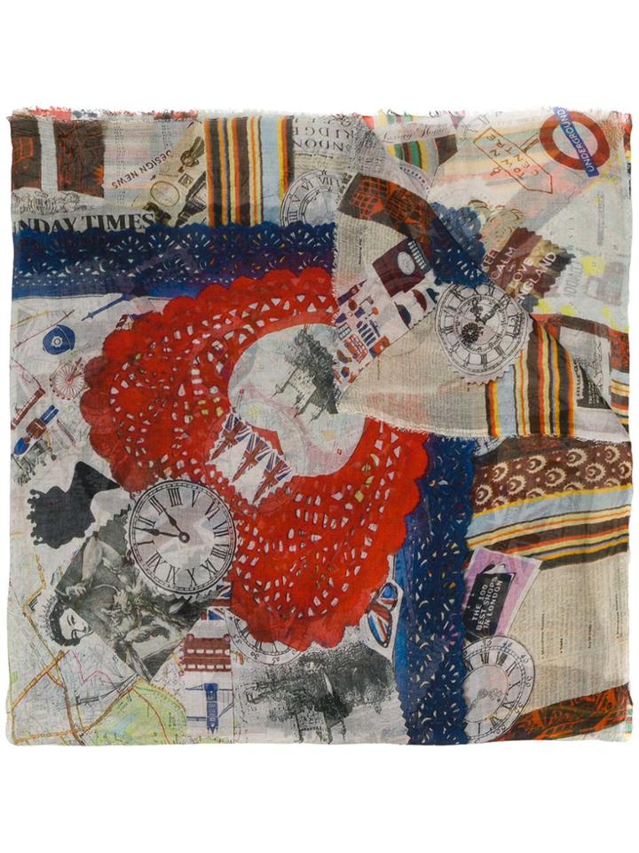 Faliero Sarti London Love Printed Scarf - Nude & Neutrals