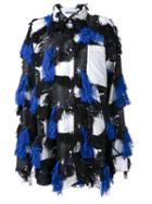 Mikio Sakabe - Oversized Patched Tassel Shirt - Women - Cotton/polyester/polyethylene - L, Black, Cotton/polyester/polyethylene