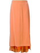 G.v.g.v. 'high Low Hem' Skirt, Women's, Size: 34, Yellow/orange, Polyester