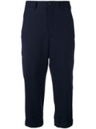 Comme Des Garçons - Slim Three-quarter Length Trousers - Women - Cupro/mohair/wool - Xs, Blue, Cupro/mohair/wool