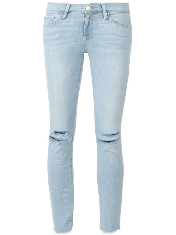 Frame Denim Jeanne Crop Skinny Jeans, Women's, Size: 25, Blue, Cotton/polyester/spandex/elastane