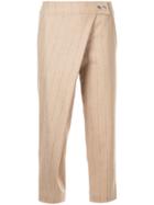Nehera Pinstripe Wrap Trousers - Brown