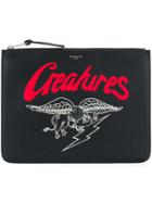 Givenchy Creatures Print Zipped Pouch - Black