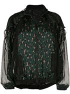Sacai Leopard Print Bomber Jacket - Green