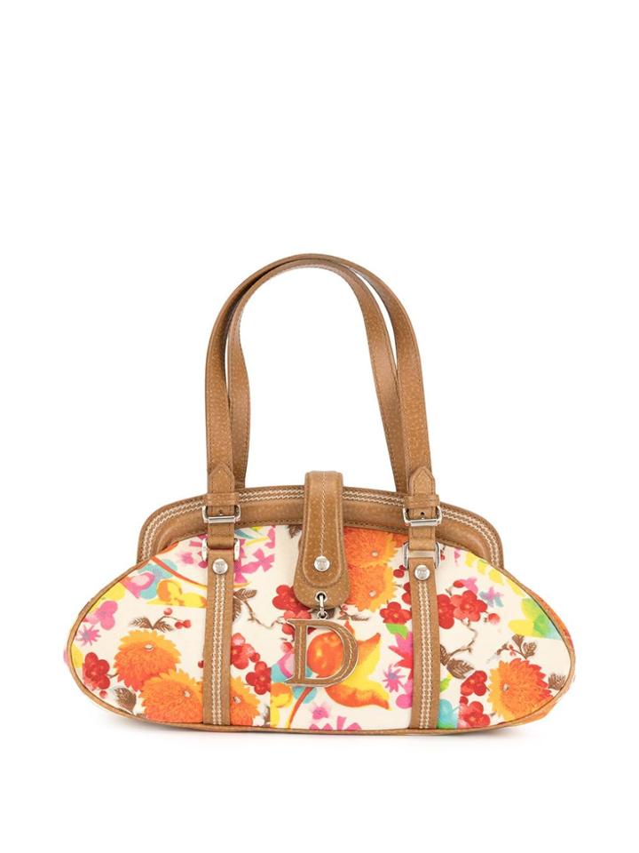 Christian Dior Pre-owned Flower Print Handbag - Brown