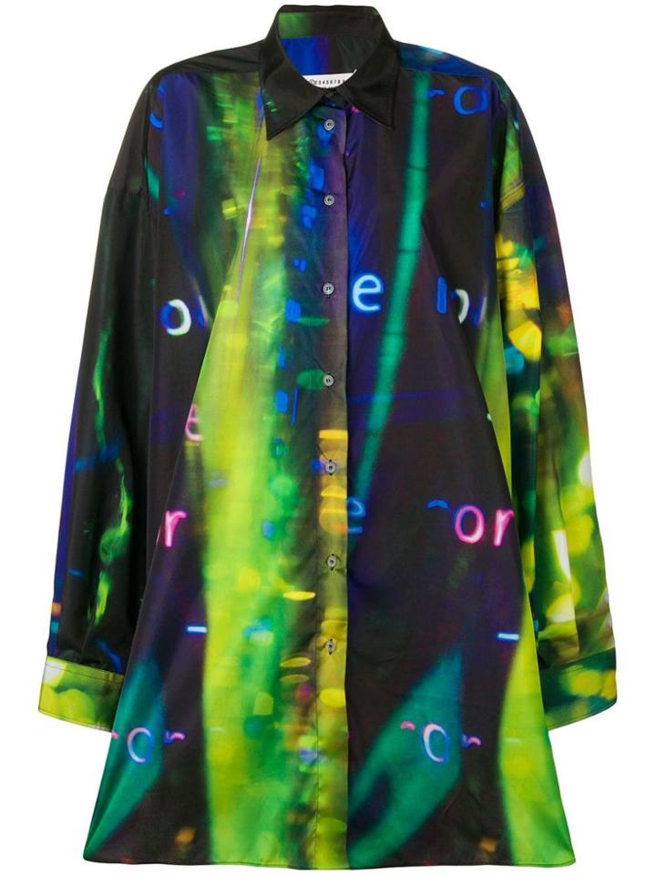 Maison Margiela Out-of-focus Print Oversized Shirt - Black