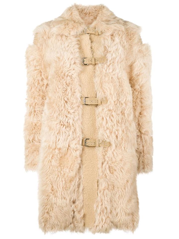 Red Valentino Fur Duffle Coat - Neutrals