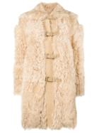 Red Valentino Fur Duffle Coat - Neutrals