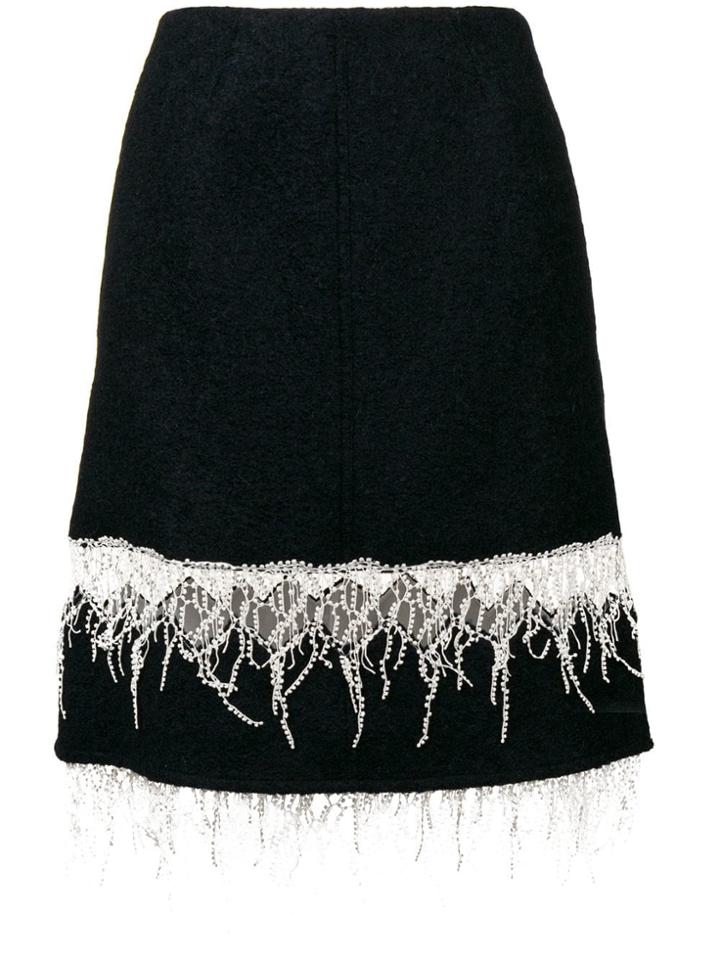 Calvin Klein 205w39nyc Embroidered Fringe Midi Skirt - Blue
