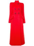 Giorgio Armani Long Double Breasted Coat - Red