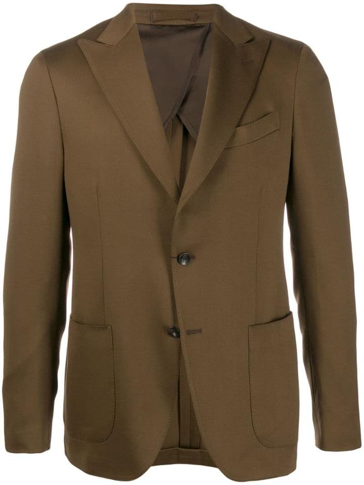 Dell'oglio Plain Regular-fit Blazer - Brown