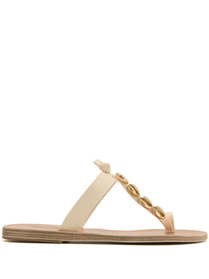 Ancient Greek Sandals Iris Shell-embellished Slides - Brown