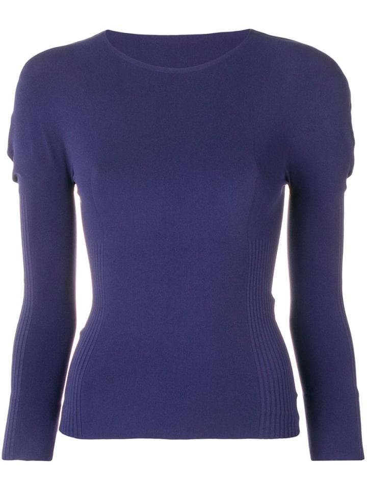 Pleats Please By Issey Miyake Stretch Fit Jumper - Blue